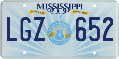 MS license plate LGZ652