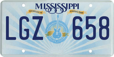 MS license plate LGZ658