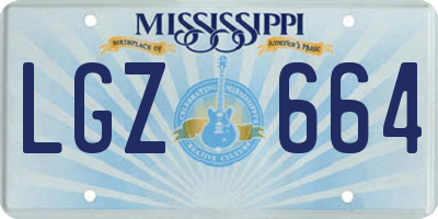MS license plate LGZ664