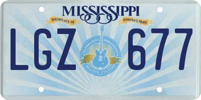 MS license plate LGZ677
