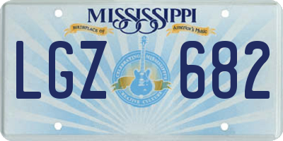 MS license plate LGZ682