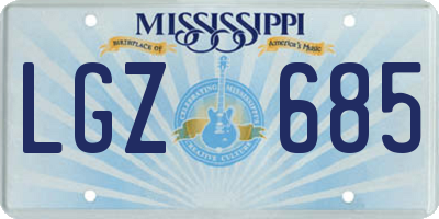 MS license plate LGZ685