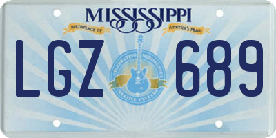 MS license plate LGZ689