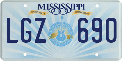 MS license plate LGZ690