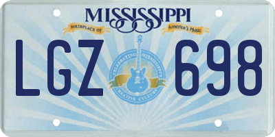 MS license plate LGZ698