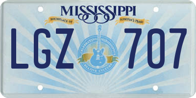 MS license plate LGZ707