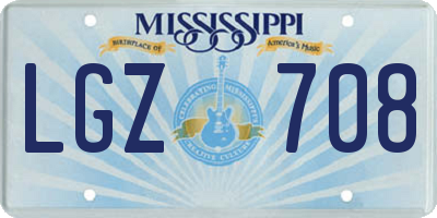 MS license plate LGZ708