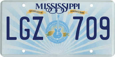 MS license plate LGZ709