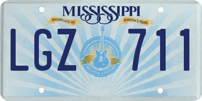 MS license plate LGZ711
