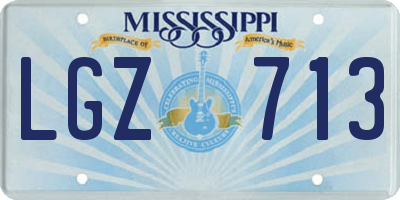 MS license plate LGZ713