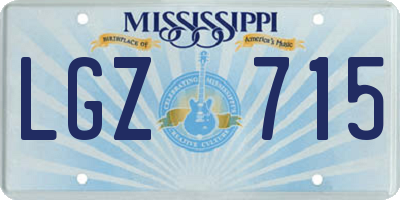MS license plate LGZ715