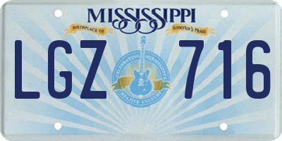 MS license plate LGZ716