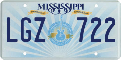 MS license plate LGZ722