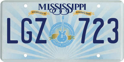 MS license plate LGZ723