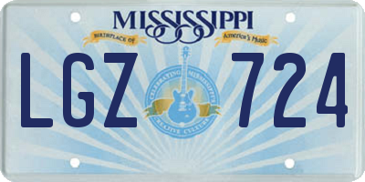 MS license plate LGZ724