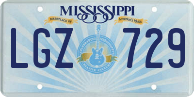 MS license plate LGZ729