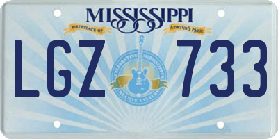 MS license plate LGZ733