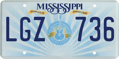 MS license plate LGZ736