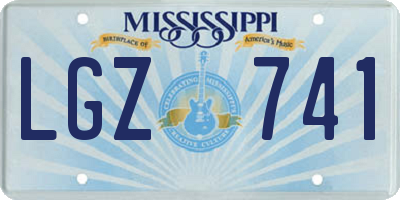 MS license plate LGZ741