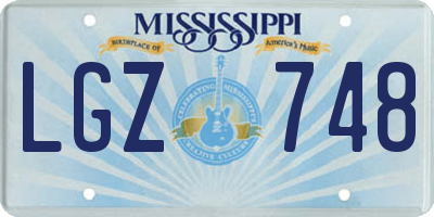 MS license plate LGZ748