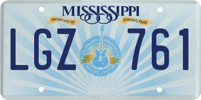 MS license plate LGZ761