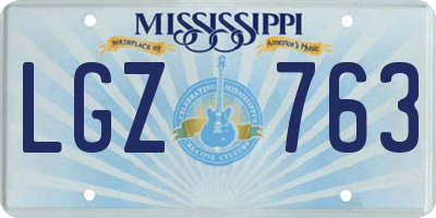 MS license plate LGZ763