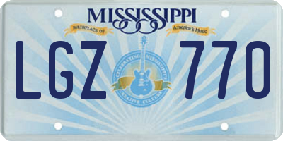 MS license plate LGZ770