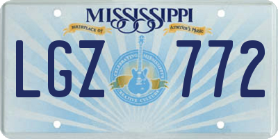 MS license plate LGZ772