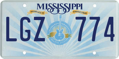 MS license plate LGZ774