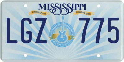 MS license plate LGZ775
