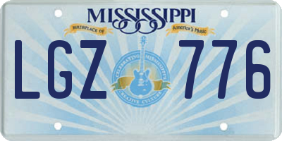 MS license plate LGZ776
