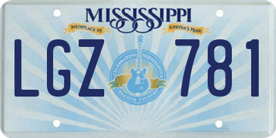 MS license plate LGZ781