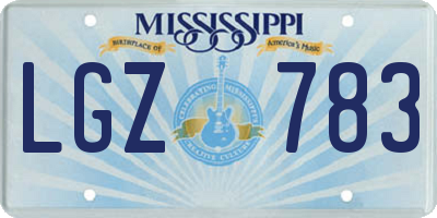 MS license plate LGZ783
