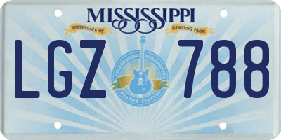 MS license plate LGZ788