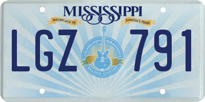 MS license plate LGZ791