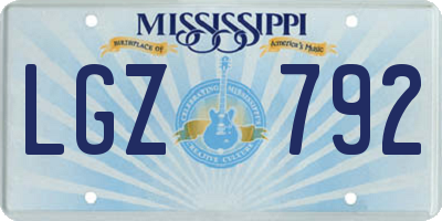 MS license plate LGZ792