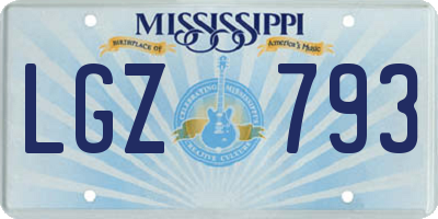 MS license plate LGZ793