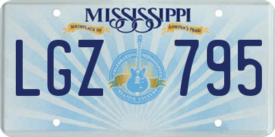MS license plate LGZ795
