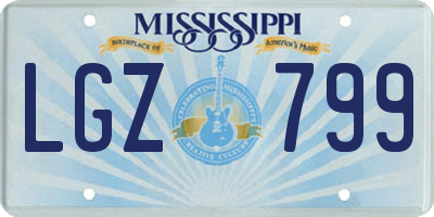 MS license plate LGZ799