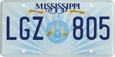MS license plate LGZ805