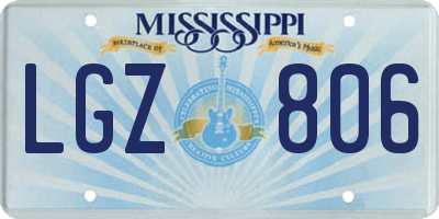 MS license plate LGZ806