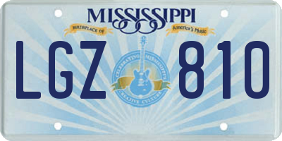 MS license plate LGZ810