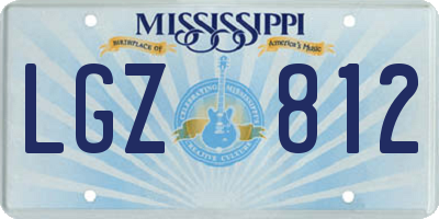 MS license plate LGZ812