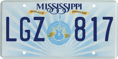 MS license plate LGZ817