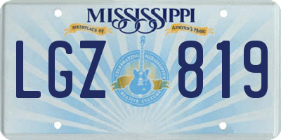 MS license plate LGZ819