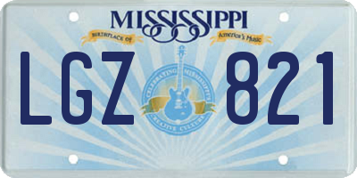 MS license plate LGZ821