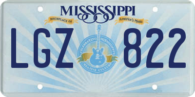 MS license plate LGZ822