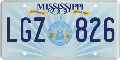 MS license plate LGZ826