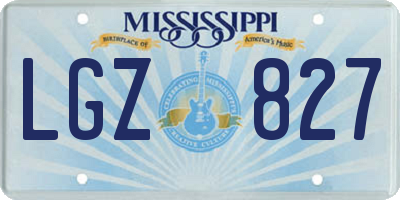 MS license plate LGZ827