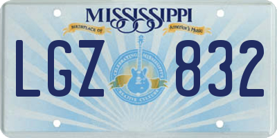 MS license plate LGZ832